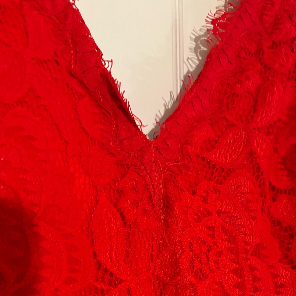 Red Lace Long Dress - Picture 2 of 9
